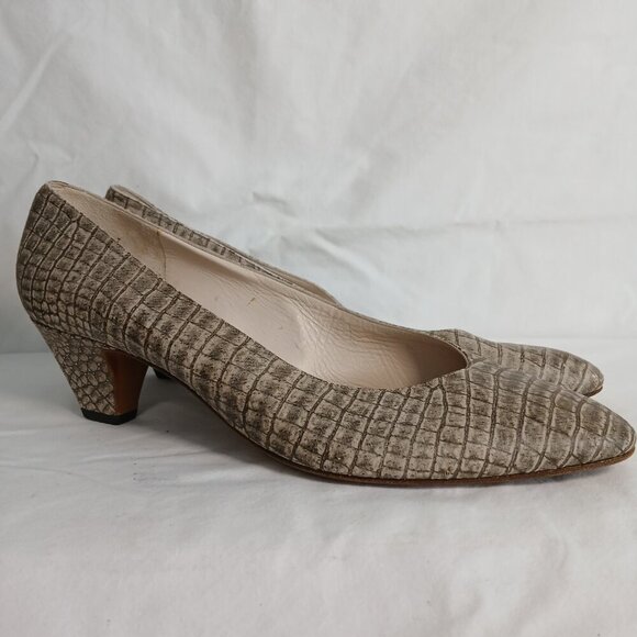 RAYNE, HER MAJESTY THE QUEEN SHOEMAKERS CROCODILE PUMPS, SIZE 10 - Picture 3 of 7